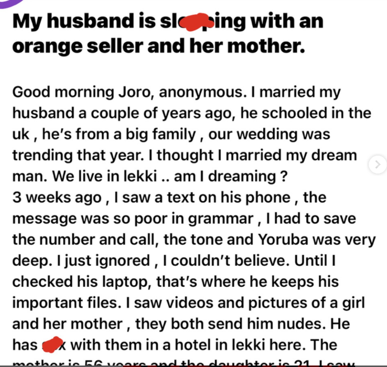 MY HUSBAND AND ORANGE SELLERS